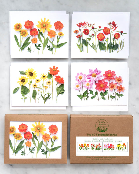 Card set - Dahlias and Sunflowers