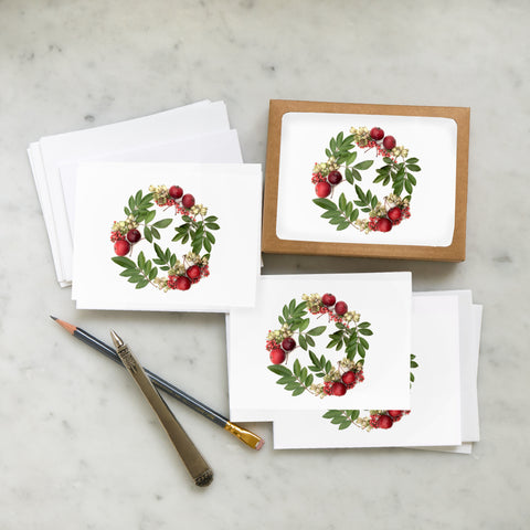 Card set - crabapple wreath