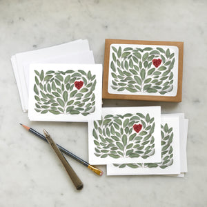 Card set - Eucalyptus heart