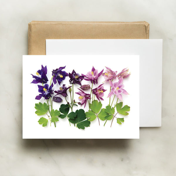 Folding card - Columbine flowers