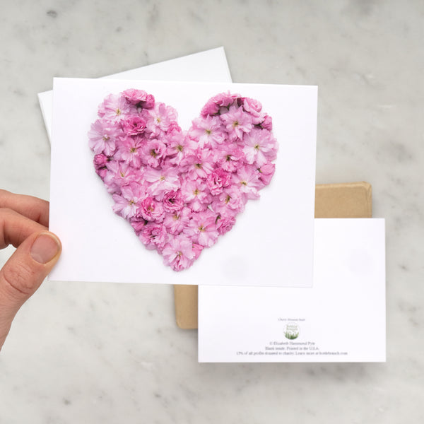 Folding card - Cherry Blossom heart