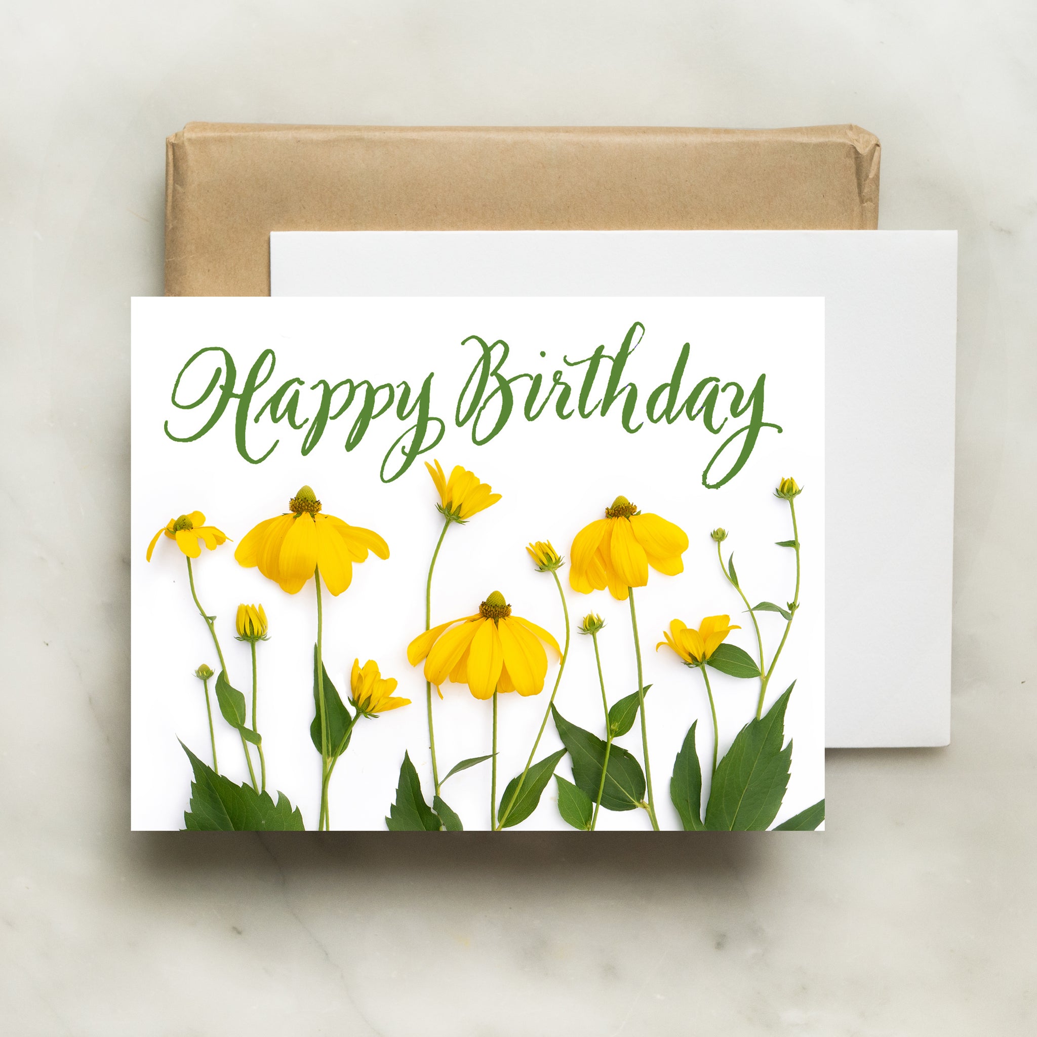 Birthday Card with Yellow Flowers