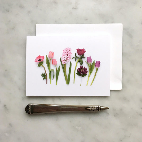 Folding card - Pink flowers of spring card