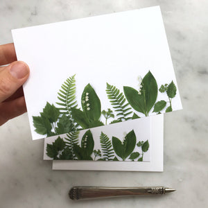 Flat card set - Lily of the Valley, ferns