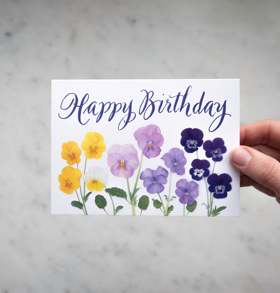 Birthday Card with Pansies