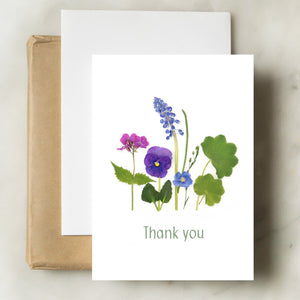Thank you card with spring flowers
