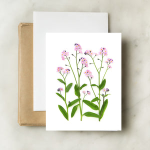 Folding card - Pink forget me nots card