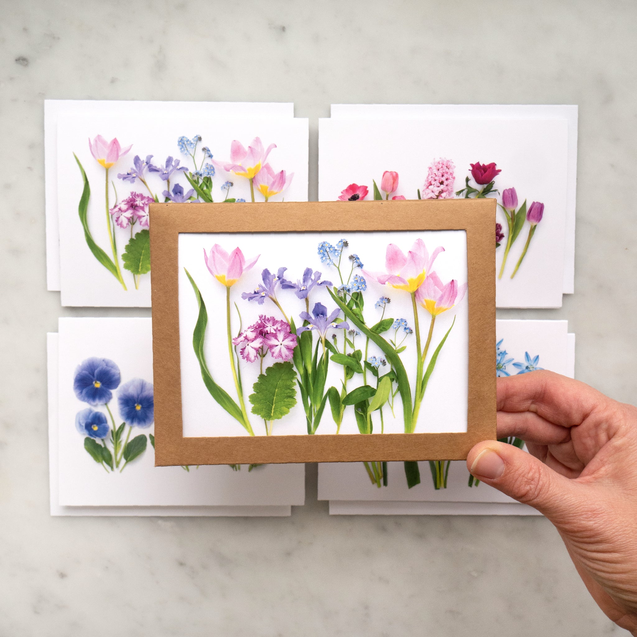 Card set - Pastel Spring Flowers