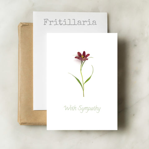 Sympathy card - Fritillaria