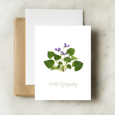 Sympathy card - Violets