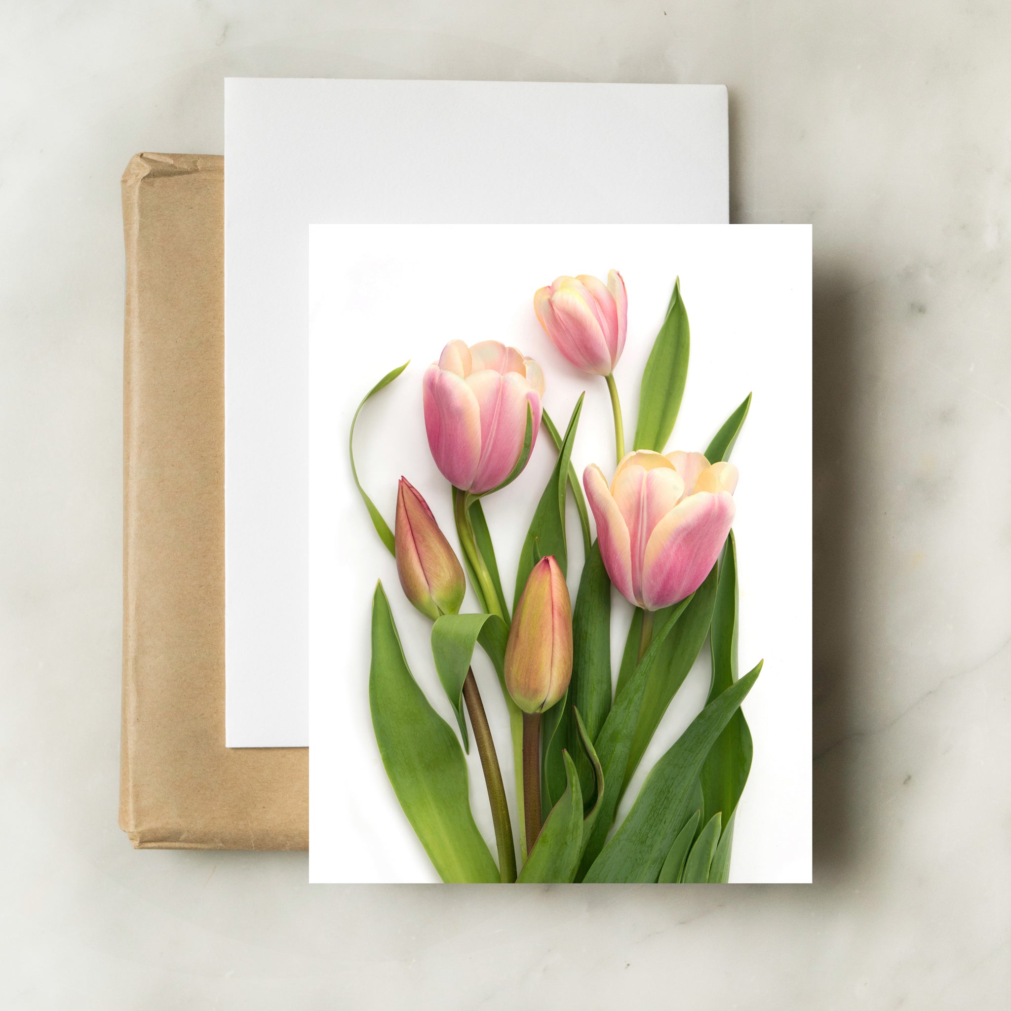 Folding card - Pink tulips card