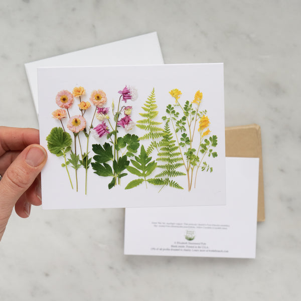 Folding card - Wildflowers with ferns