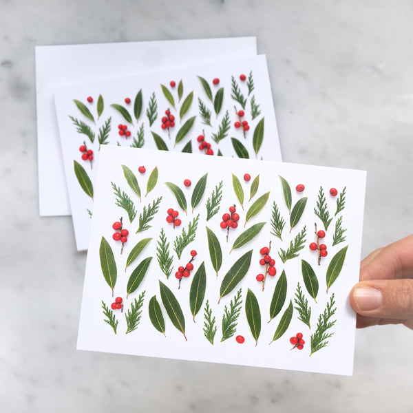 Folding card - Winterberries