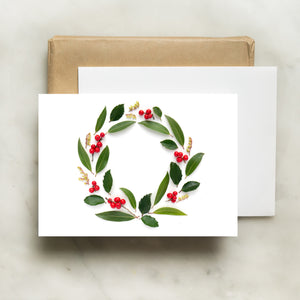 Folding card - Winterberry Wreath